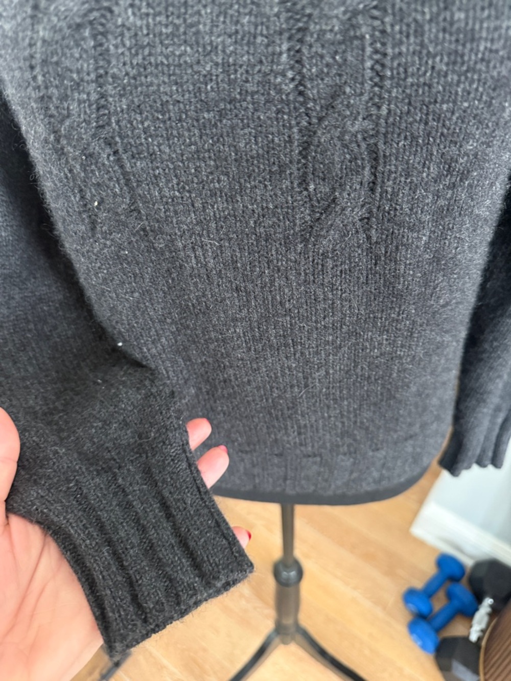 Classic Charcoal Cable Turtleneck Sweater - Women - Picture 2 of 7